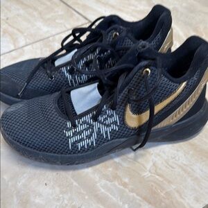 Black and Gold Athletic Shoes